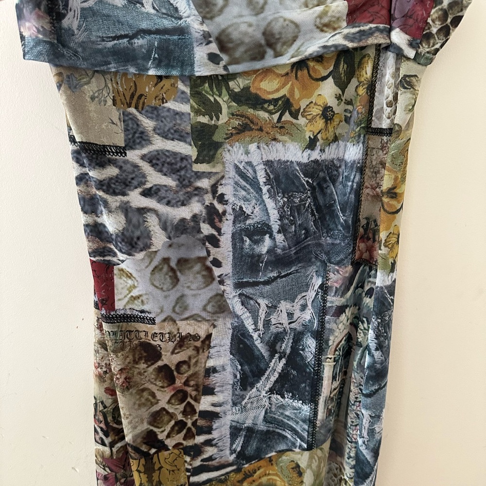 Prettylittlething Multicolor Patchwork Midi Dress - image 1